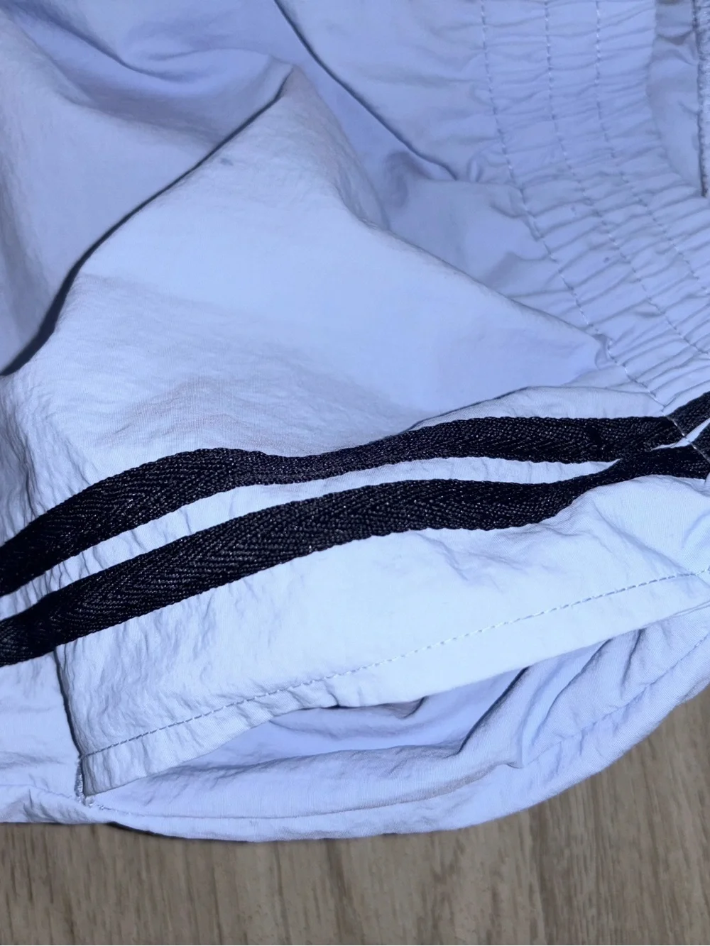 No Boundaries White Track Pants with Black Side Stripes and Snap Buttons